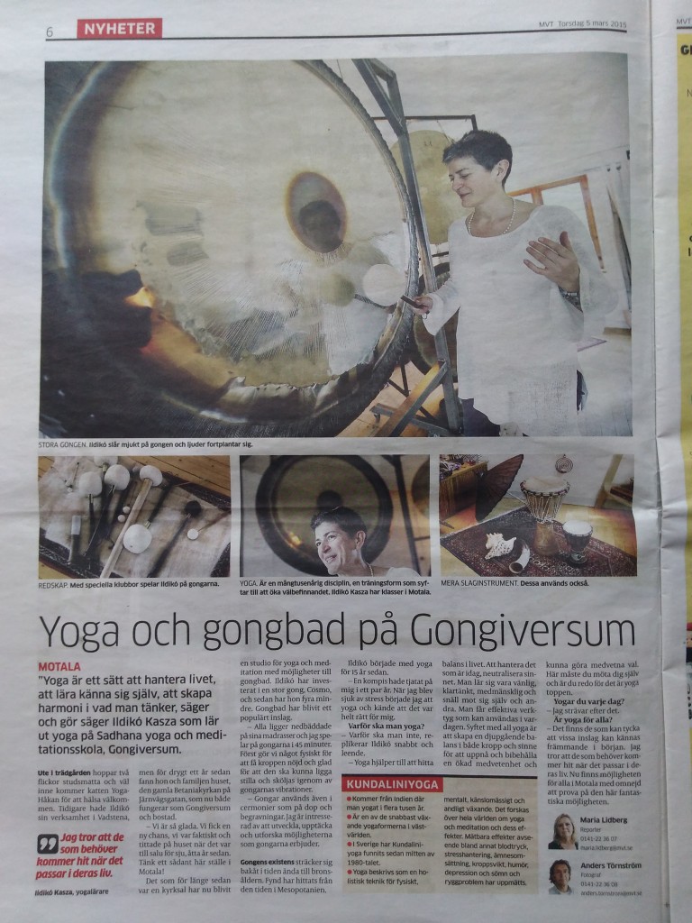 MVT Torsdag 5 Mars 2015 - Yoga och gongbad på Gongiversum